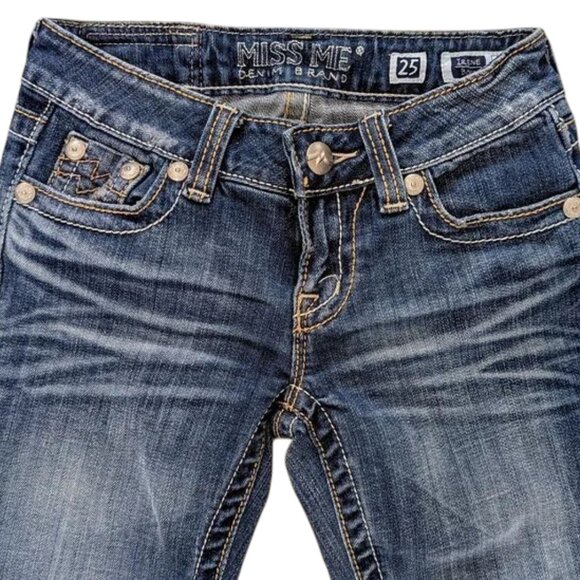 Miss Me Irene Size 25 JPD1006-2 Boot Cut Jeans Tall Long Inseam - Picture 3 of 9